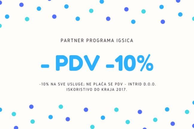 -10% na usluge, bez PDV-a